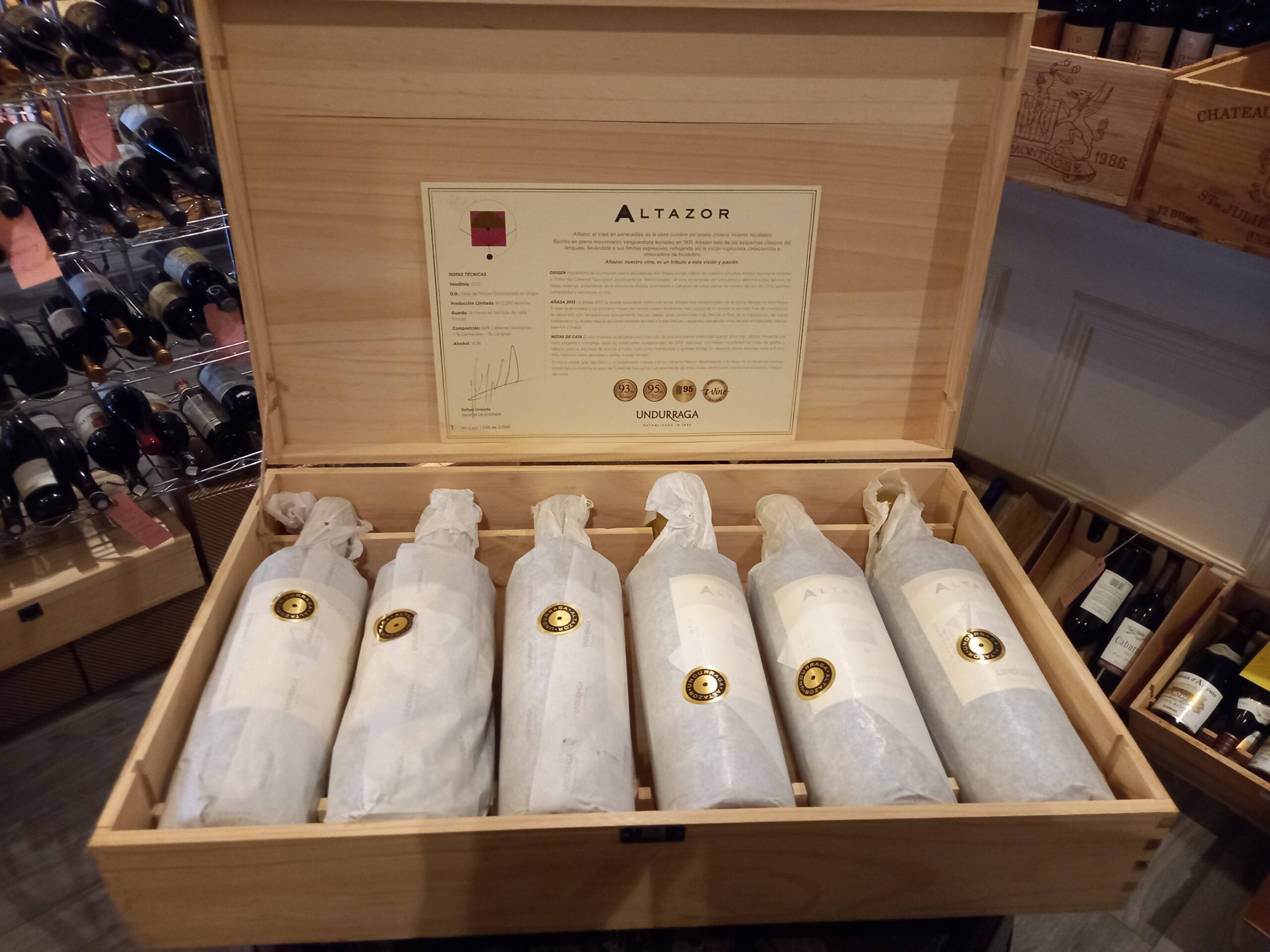 2013 Undurraga, Altazor, Maipo Valley, Chile Case of 6