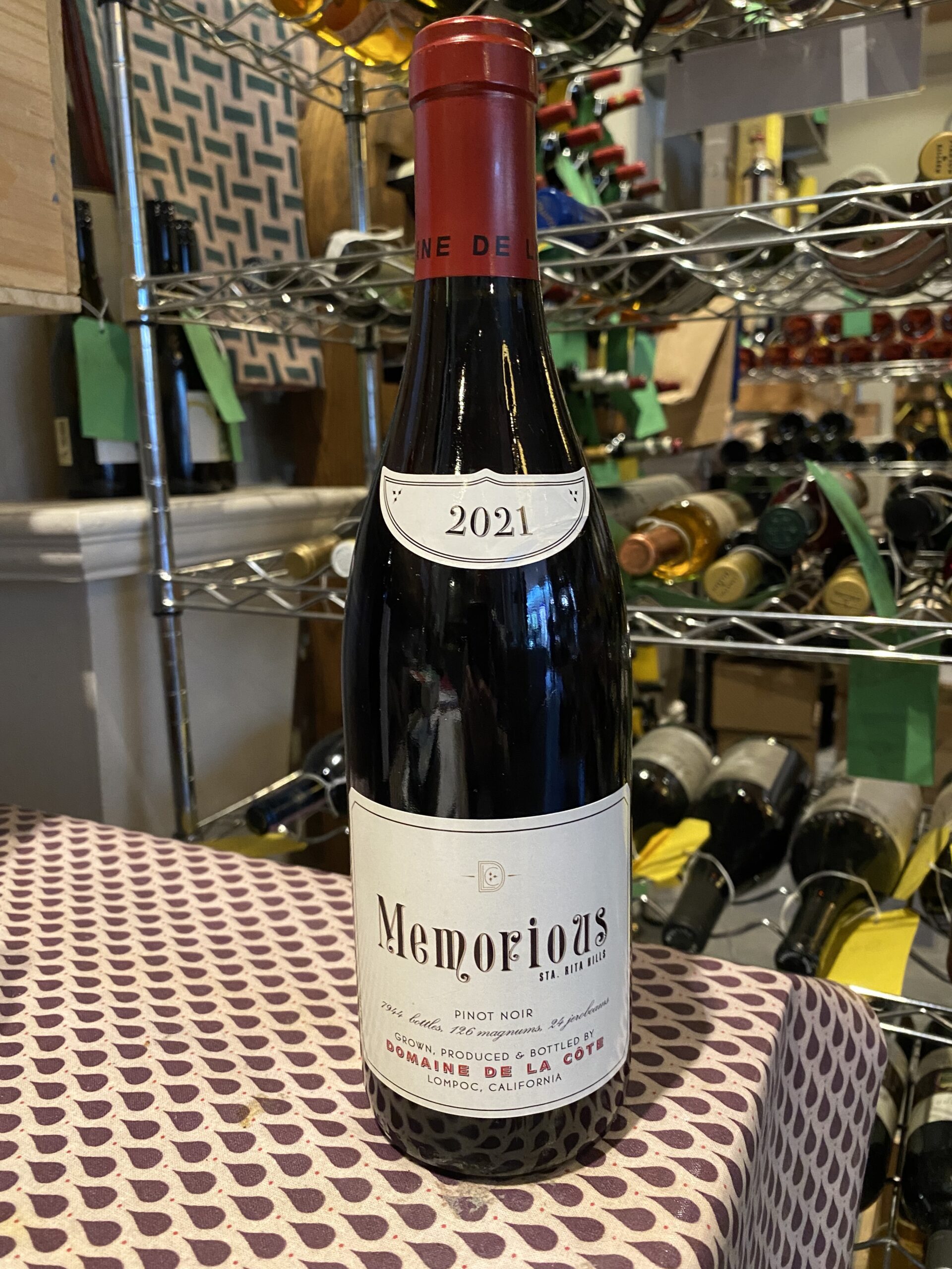 2021 Domaine de la Cote 'Memorious' Pinot Noir, Sta Rita Hills, USA