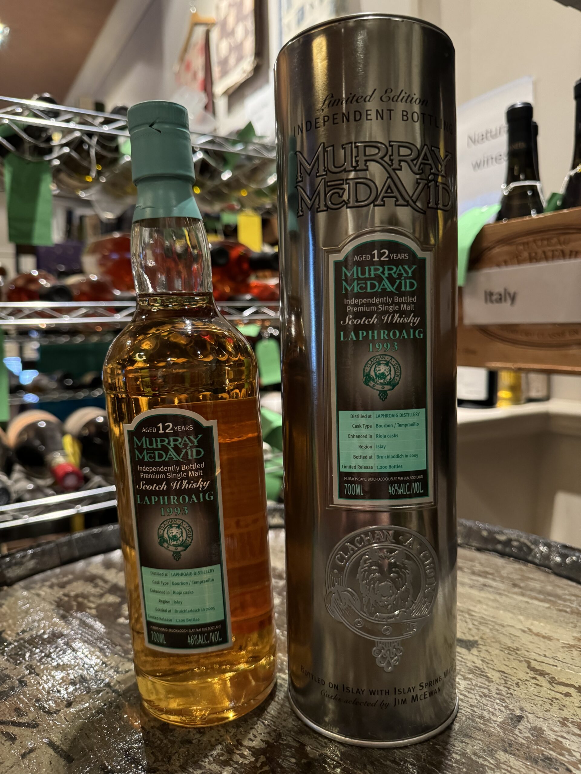 1993 Murray Mcdavid Laphroaig 12 year old single malt scotch whisky Islay, Scotland, 46%