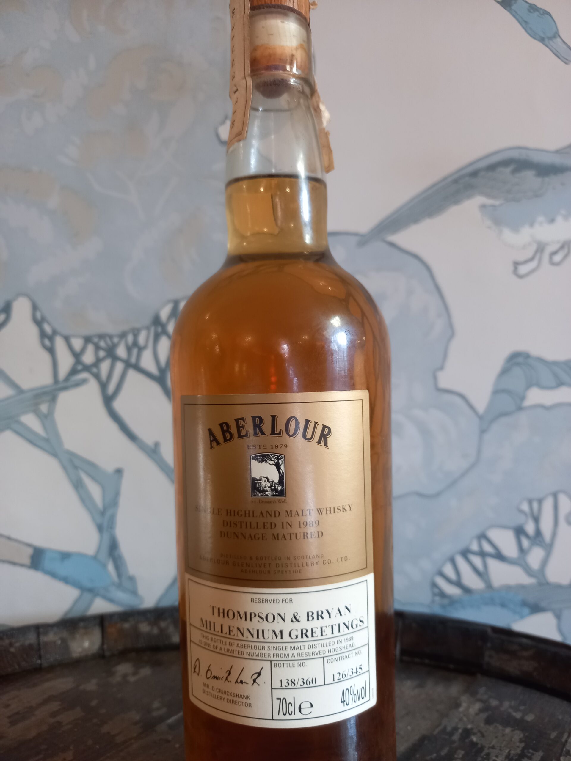 Aberlour 1989 Dunnage Matured MILLENNIUM Single Malt Whisky bottle 138 of 360