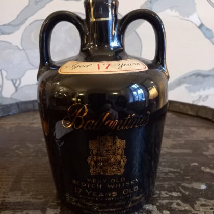 1980's Ballantines Finest Scotch Whisky, 17 Years Old, Black Ceramic Decanter
