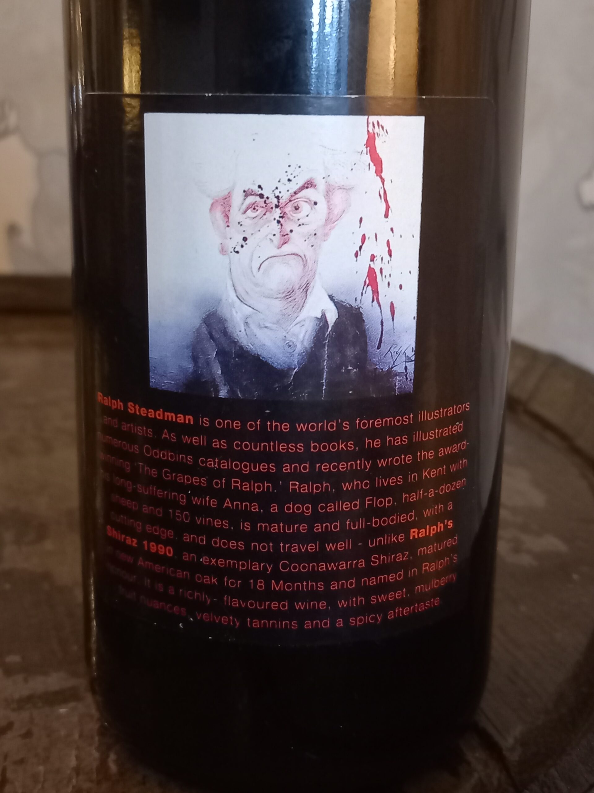 Ralph Steadman Self Portrait Wine Label