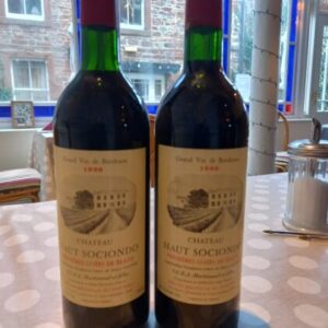 1996 Chateau Haut Sociondo, Blaye Cotes de Bordeaux, France, 2 bottles