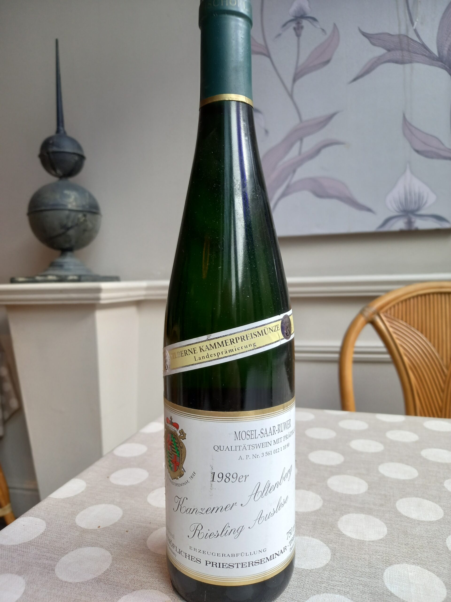 1989 Bischofliche Weinguter Trier Priesterseminar Kanzemer Altenberg Riesling Auslese, Mosel, Germany